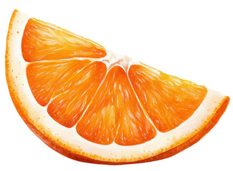 Orange slice with juicy texture and vibrant color on transparency background