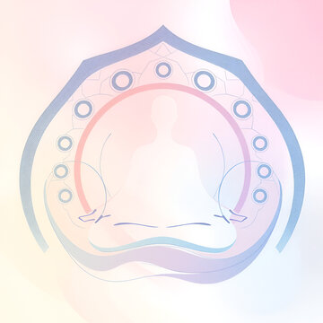 abstract illustration embodies mindfulness meditation with gentle swirling patterns in pastel soothing hues