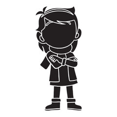 cartoon silhouette of child.eps