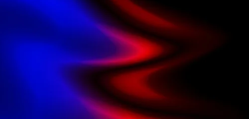 Fotobehang Fractal waves Dark blue digital abstract background with ultraviolet neon glow, blurry light lines, waves  © kastanka
