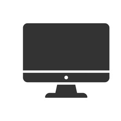 Computer monitor displaying a blank screen on a desk in an office environment, symbolizing modern technology and digital workspace, creating a sleek and professional atmosphere.