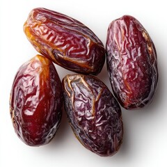 Four dried dates, top view