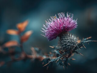 Close-up of a vibrant purple thistle