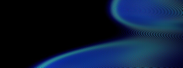 abstract technology particles lines mesh on black background