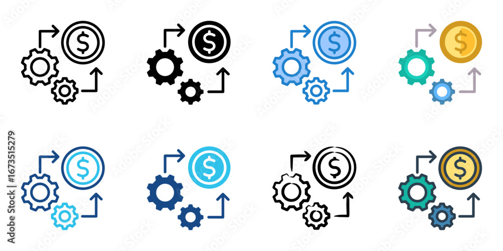 Poster payment gateways icon set multiple style collection