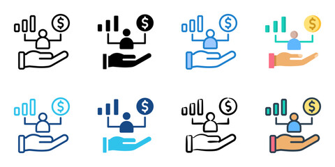 Personal Finance icon set multiple style collection 
