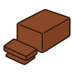 sweet chocolate butter flat color vector illustration template design