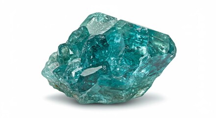 鮮やか緑青色宝石 きらめく結晶 透明感抜群. AI Generated