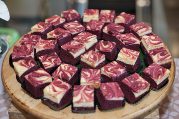 Market snack cakes consisting of risol, onde-onde, sponge cake, donut cake and chocolate filled cake.