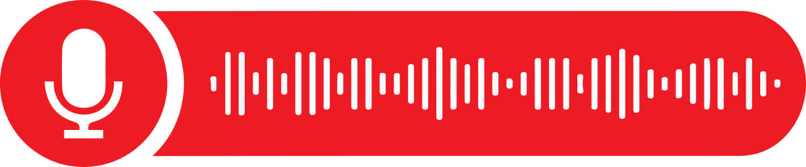 Fototapeta premium Voice Message Bubble Icon , Voice Note Icon 