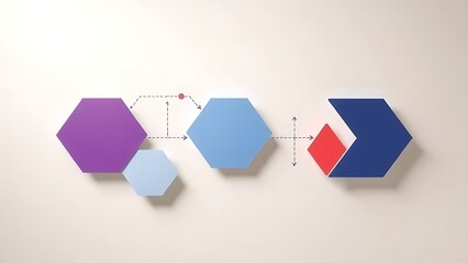 Modern geometric flow diagram on neutral background, representing business efficiency and optimization.