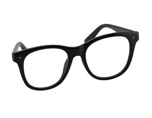 Fototapeta premium Classic Black Eyeglasses Front View, Isolated Transparent Background PNG