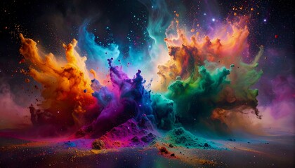 Colorful explosion in space