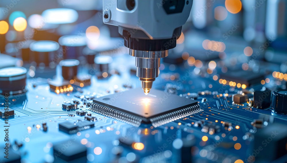 Poster circuit board technology: a close-up view of intricate circuit board details showcases advanced tech