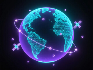 holographic earth black background