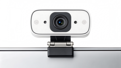 A webcam with privacy shutter and clip