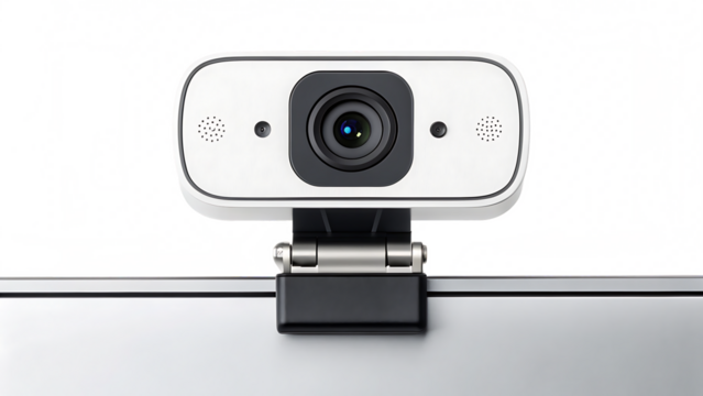 A webcam with privacy shutter and clip