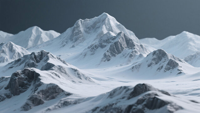 snow covered mountains