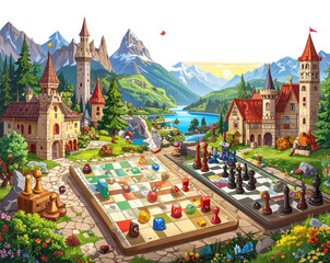 Fototapeta premium Classic Board Games Collection PNG
