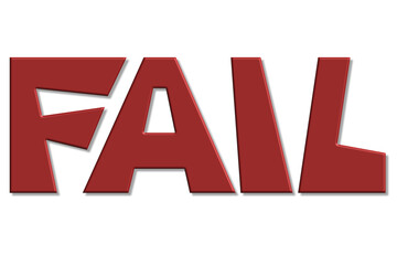 Fail sign vector on white background