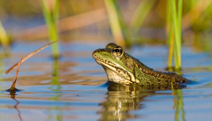 Frog in shallow water