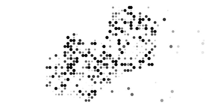 Creative Video Effect of Dots Entering and Disappearing Zambia Outline