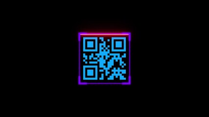 Scan QR code animation. QR code scanner motion graphics. data processing and qr code Scanning. Online Retail Shop Order in Drop shipping video. Using Bar Code Reader. - Powered by Adobe