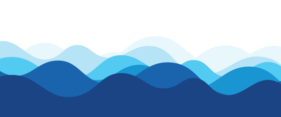 Sea waves layered vector background illustration and sea beach vector illustration.