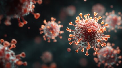 World Rabies Day, 3D rendering of rabies prevention concept immune cells attacking rabies virus particles after vaccination, microscopic scientific illustration