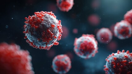 Naklejka premium World Rabies Day, 3D rendering of rabies prevention concept immune cells attacking rabies virus particles after vaccination, microscopic scientific illustration