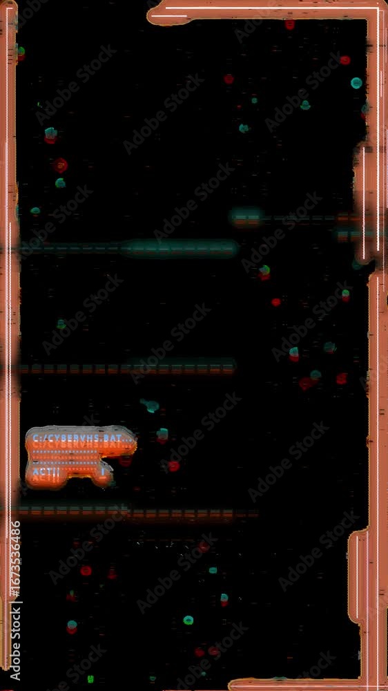 Poster glitchy cyber vhs data stream: abstract digital noise and retro tech visuals