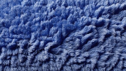 Close-up view of deep blue, fuzzy fabric texture