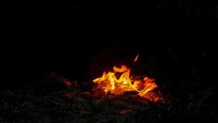 fire in the fireplace