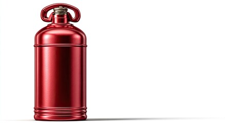 Shiny red metal cylinder with a cap