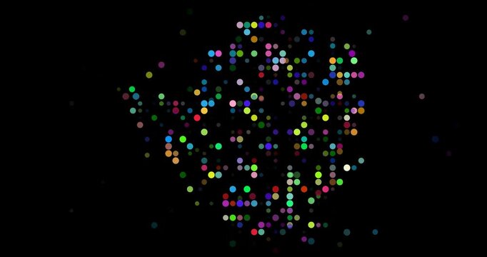 Vibrant Particles Entering to Create Zimbabwe Map Motion