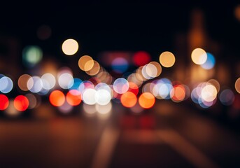 Blurred Night Cityscape with Bokeh Lights and Abstract Urban Ambiance for Backgrounds and Creative Visuals capturing the vibrant essence