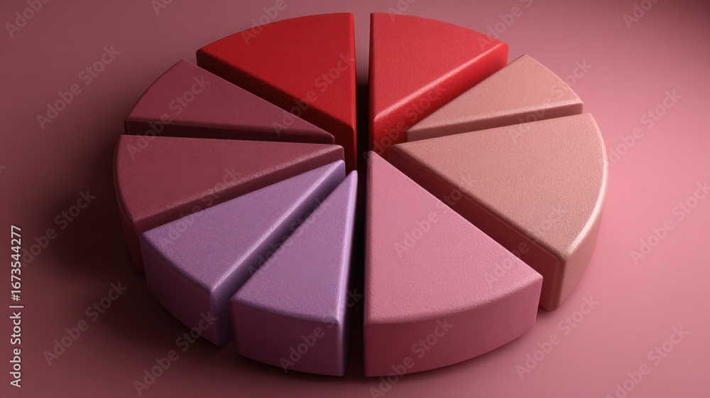Aufkleber abstract pie chart representing household wealth index in a conceptual visual design for financial a