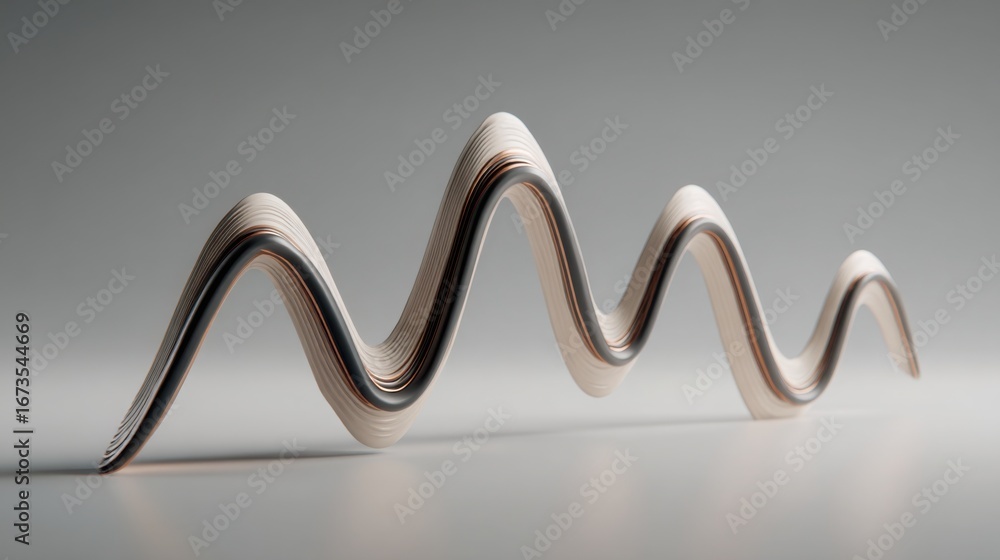 Poster wave of paper representing the inflation expectation curve in an elegant slope within a conceptual e