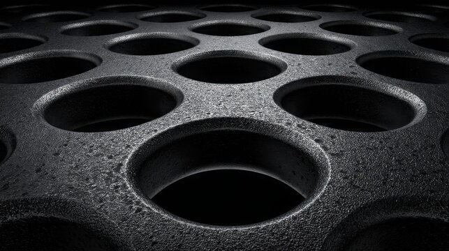 Black and white background featuring an abstract inflation hedging grid icon concept visual matrix design layout