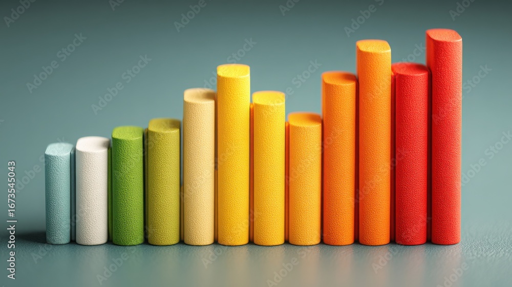Poster a vibrant array of colorful pencils arranged neatly in a row for creative and artistic expression in