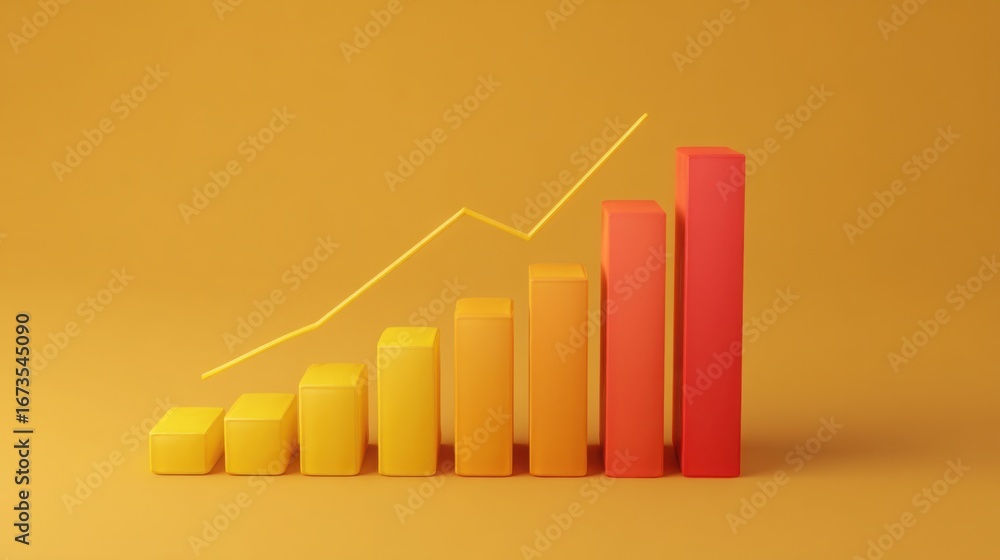 Poster an elegant bar chart representation showcasing financial trends and economic data in a minimalistic 