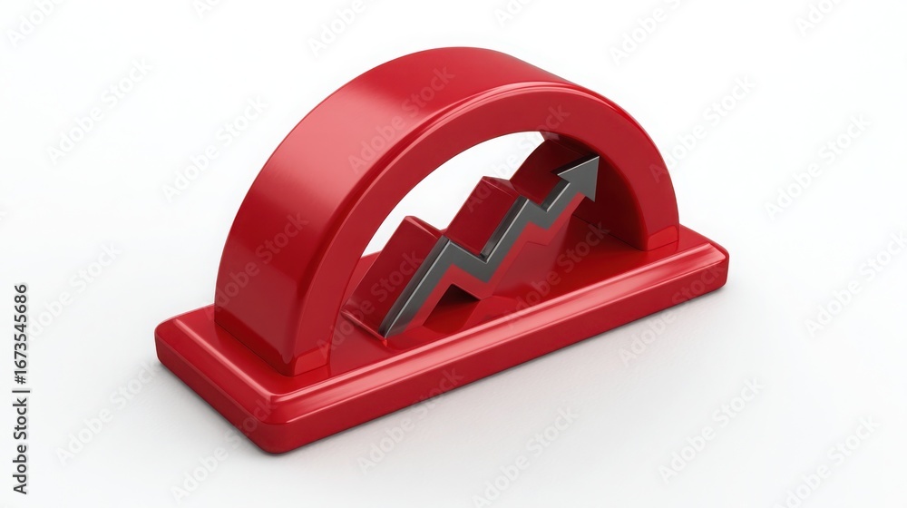 Poster refined indicator of interest rate sensitivity with a red stapler representing financial assessment 