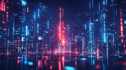 Obraz premium Cyberpunk-Inspired Big Data and Digital Security Solutions --