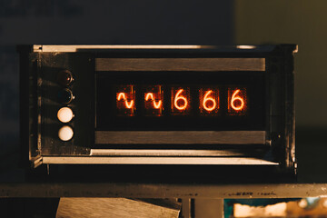 Vintage random number generator showing 666