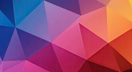 Fototapeta premium Vibrant abstract background with a dynamic mosaic of low poly geometric triangles, creating a modern crystal-like texture with a colorful gradient