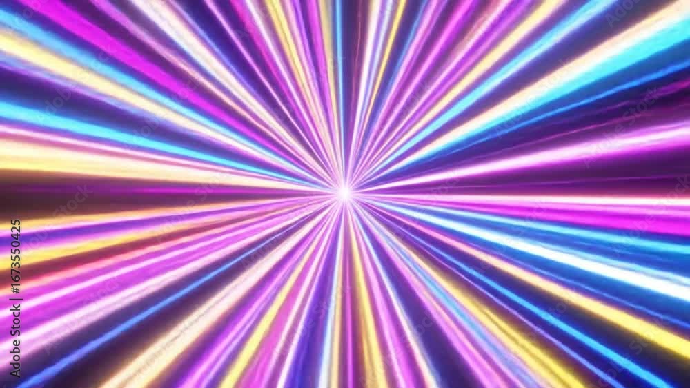 Poster abstract rays of light speed background with neon purple abstract lines of speed motion and hyper sp
