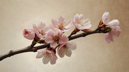 Delicate Pink Blossoms on a Branch