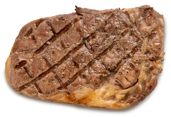 Grilled Beef steak isolated on white background, beef steak on white With work path.