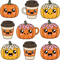 Fototapeta premium Festive halloween vector design with spooky and fun elements