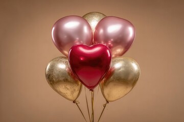 Bunch of Pink Gold and Red Balloons Decoration